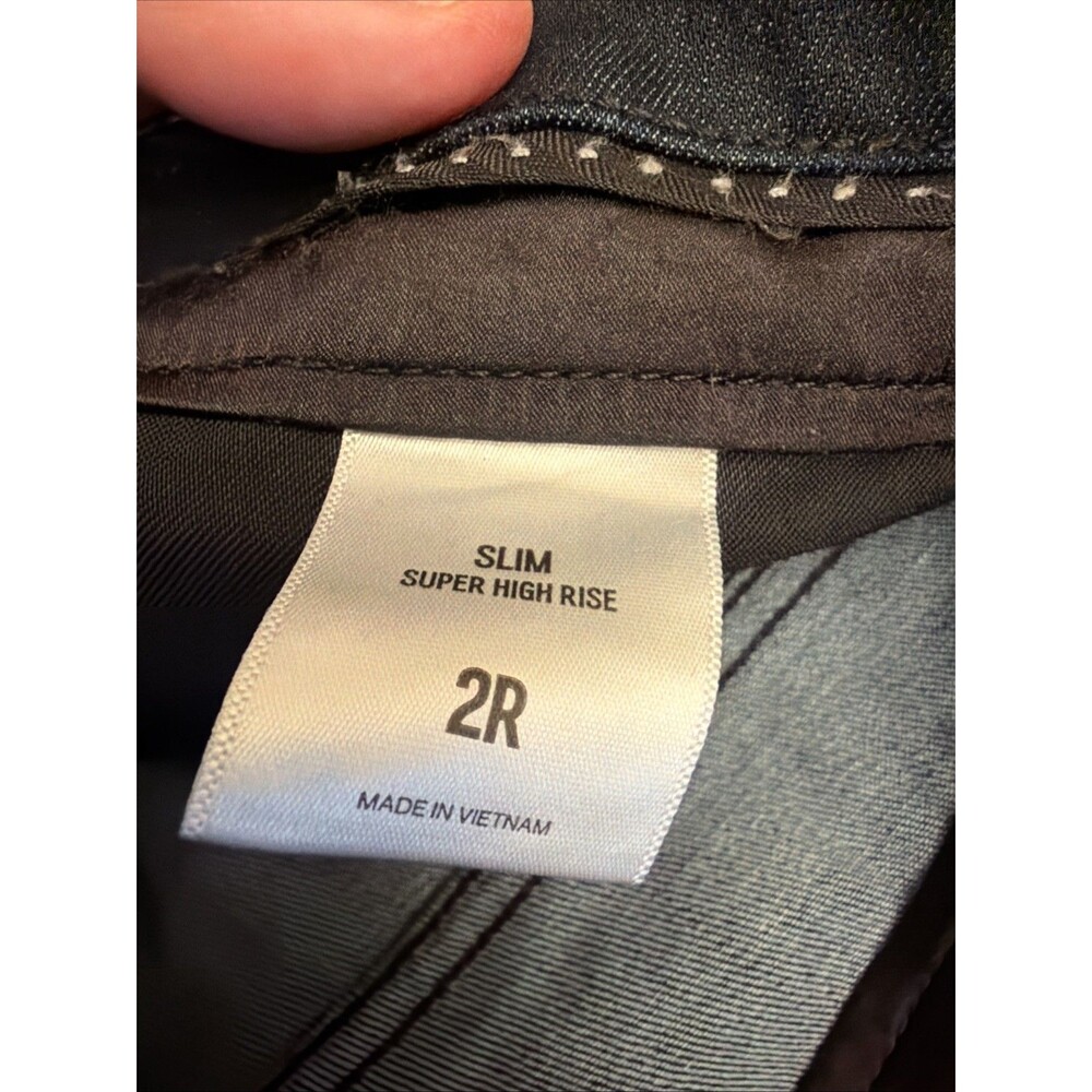 Women’s Jeans EXPRESS Size 2R Slim Super Highrise Dark Wash Denim - Picture 8 of 12